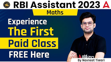 RBI Assistant 2023   Experience The 1st Paid Class FREE Here   Quants by Navneet