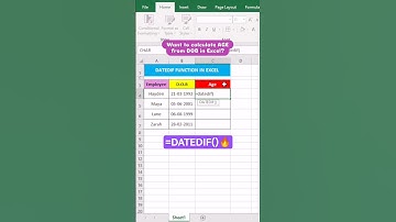 📌 Excel DATEDIF Function | Calculate Age from Date of Birth Instantly! #ExcelTips #Shorts