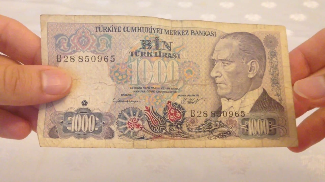 Eski 1000 türk lirası değeri 1970
