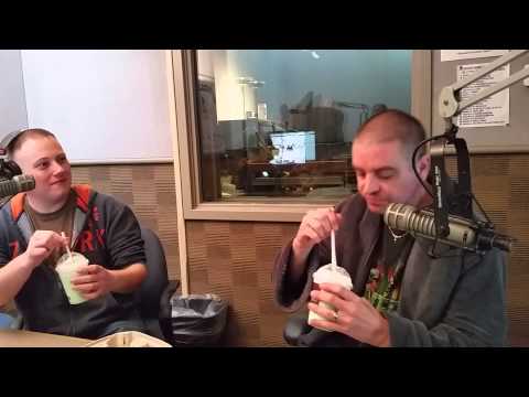 Andy tastes his first McDonald's Shamrock Shake.