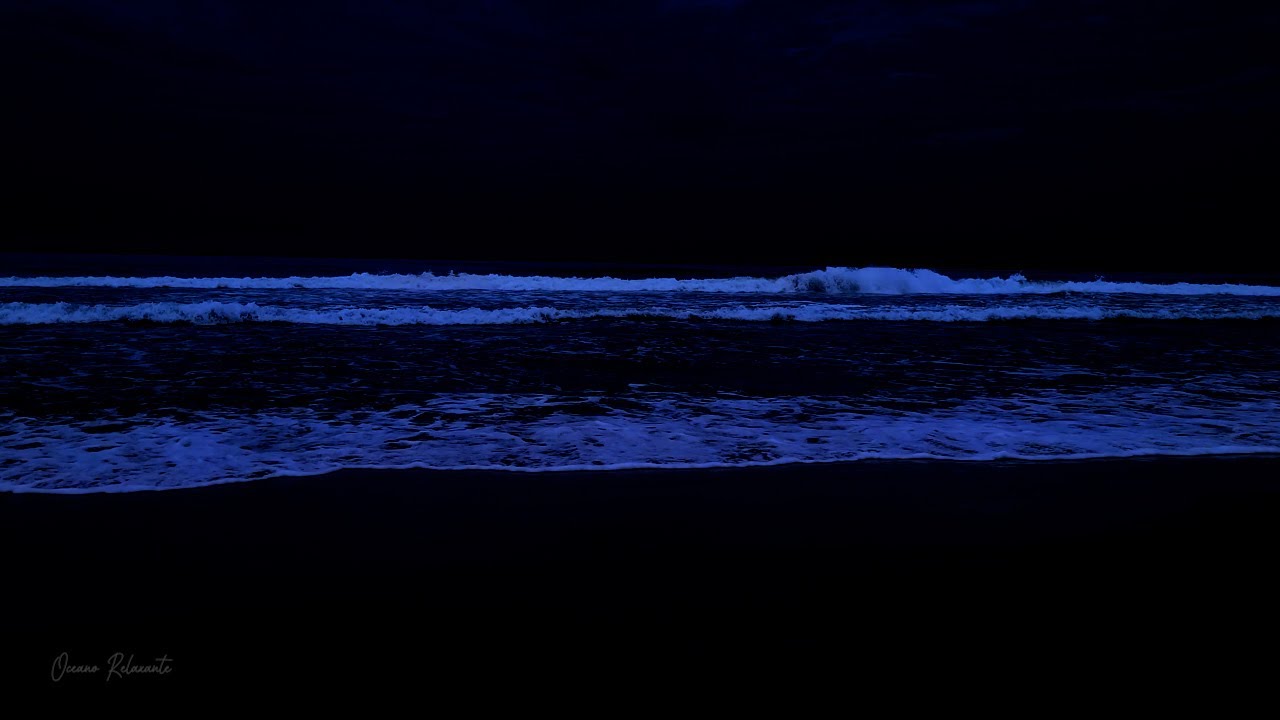 No más insomnio con 48 horas de sonidos del océano y olas en la oscuridad de la noche