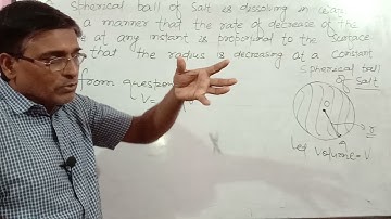 P-370. Spherical ball of salt is dissolving  Proportional to surface. Rate of  decreasing  radius =?
