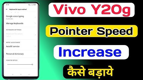 Vivo Y20g Increase Pointer Speed Setting || How To Increase Pointer Speed In Vivo Y20g