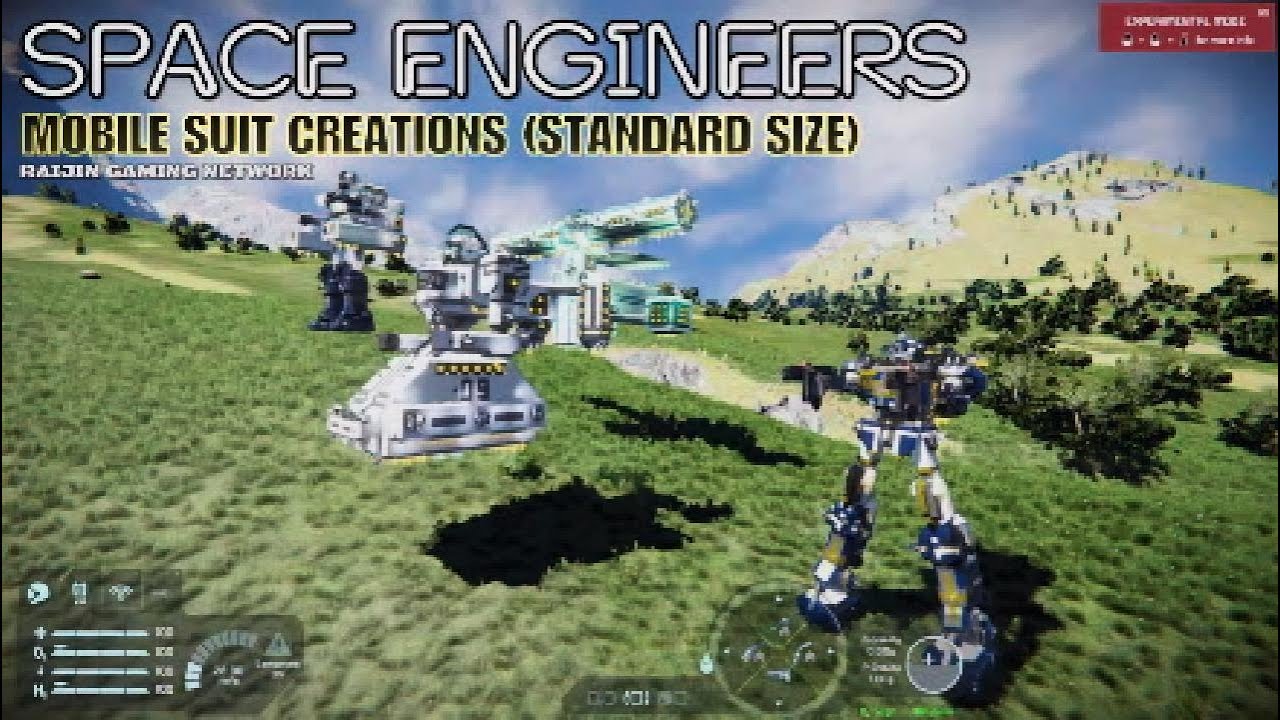 Space Engineers - Standard size Mobile Suit creations - YouTube