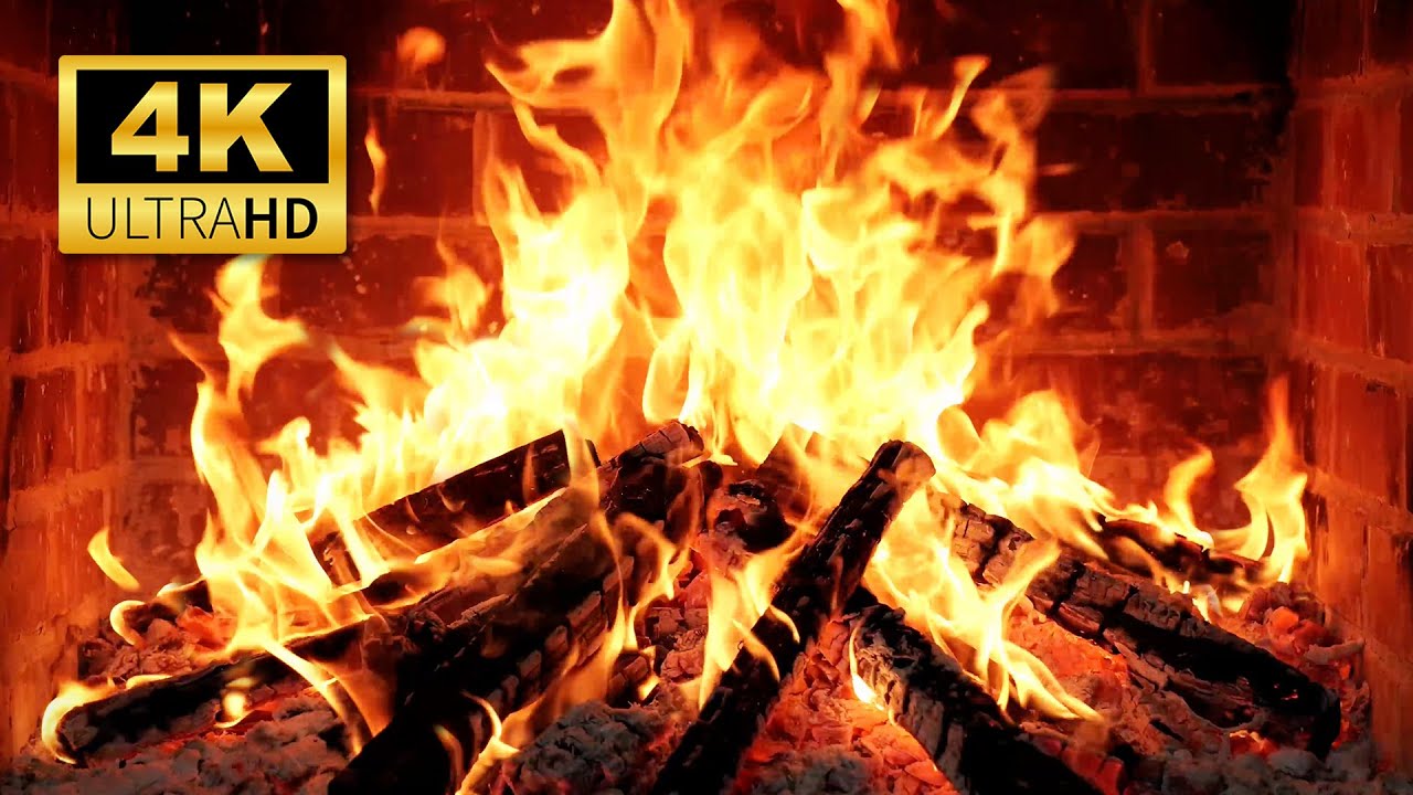 🔥 Fireplace in 4K UHD | Fireplace with Soothing Crackling Fire Sounds ...