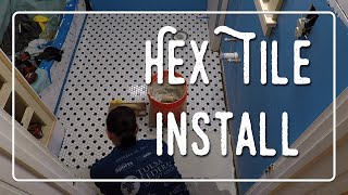 Hex Mosaic Floor Tile Install