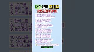 대한민국 대기업 자산 순위 TOP18 대한민국 대기업 자산 순위 TOP18