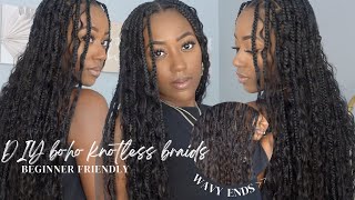 DIY Human Hair Knotless Boho Braids But Make It Beginner Friendly! Let's Walk It Through | ft. YWigs
