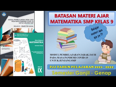 Modul Pjj Matematika Kelas 9 Batasan Materi Matematika Smp Kelas 9 Youtube