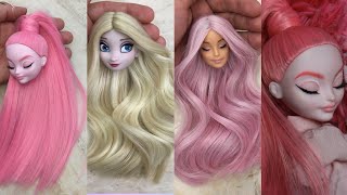 Barbie Doll Makeover Transformation ~ DIY Miniature Ideas for Barbie ~ Wig, Dress, Faceup, and More!