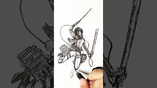 Speed drawing StickMan Mikasa?! 😍 #shorts #anime #drawing #attackontitan