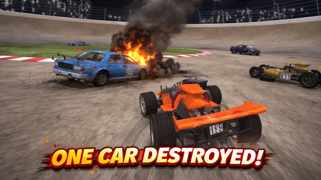 Demolition Derby 3 – Midnight Arena T-Bone Crash & Severe Vehicle Damage