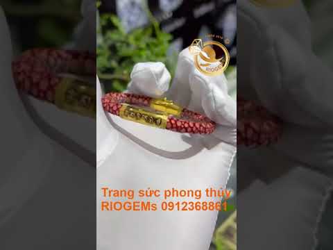 Vòng tay DA CÁ ĐUỐI mix Tỳ Hưu VÀNG 10K 1.58 chỉ