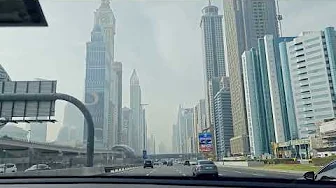 Driving through Sheikh Zayed Road, Dubai