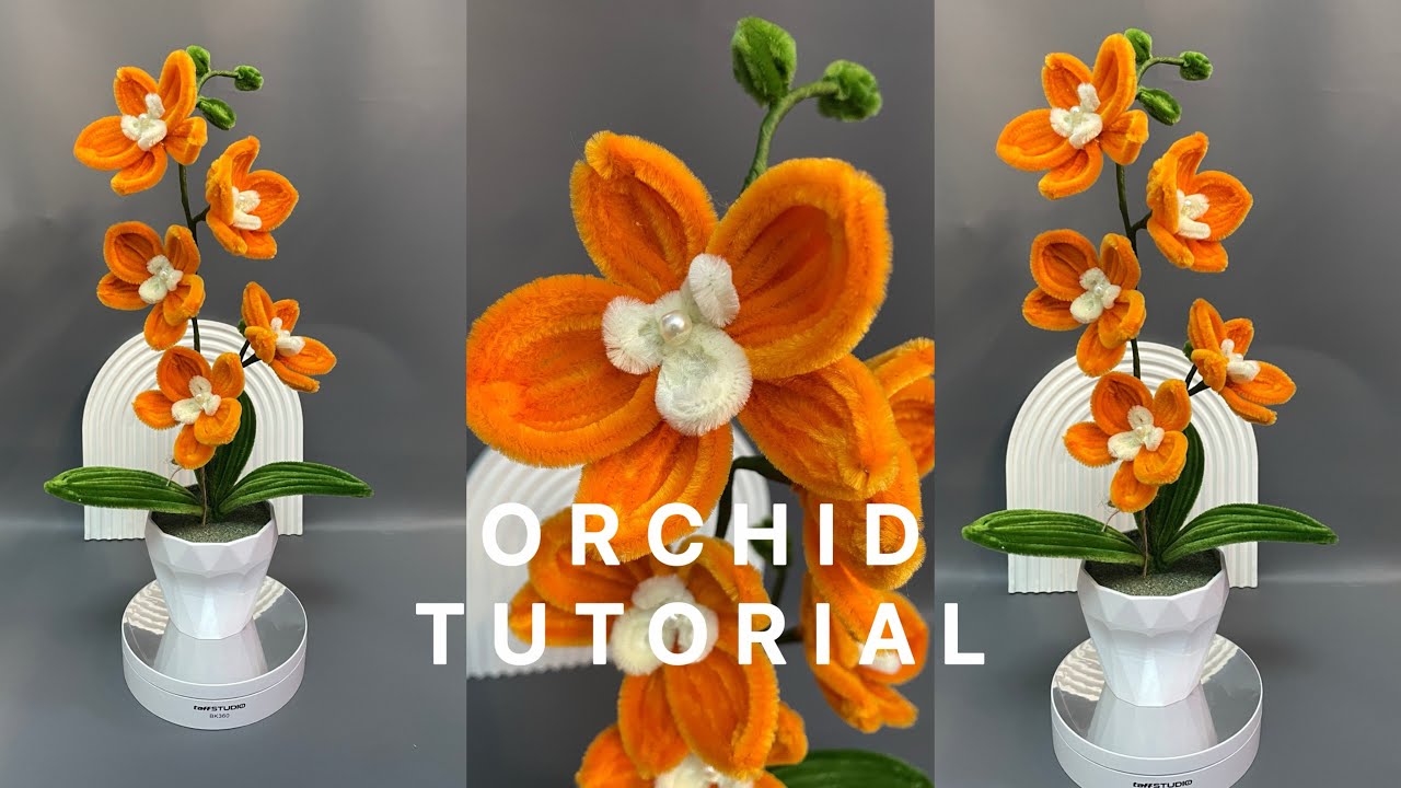How to make orchid flower tutorial | cara membuat bunga anggrek kawat bulu