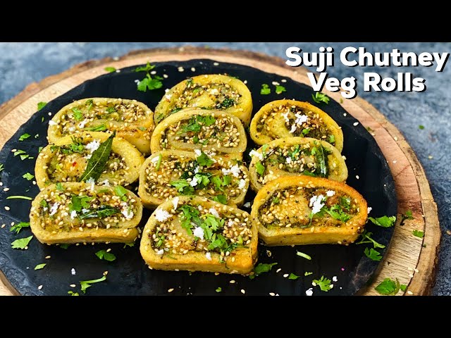 सूजी से बना नाश्ता - सूजी वेज रॉल्स | Suji Chutney Veg Rolls | Suji Ka Nashta | Flavourful Food