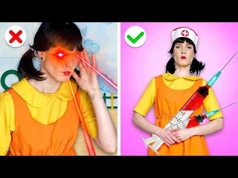 Squid Game Doll Becomes a Doctor | Genius Hacks & Funny Moments