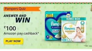 Amazon Pampers Quiz Answers Today