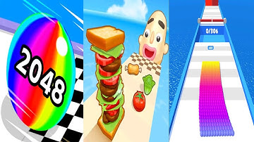 Ball Run 2048 | Sandwich Runner | Canvas Run - Android iOS Gameplay Ep- 1