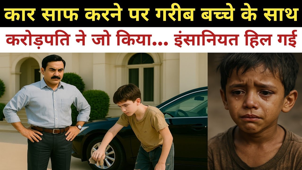 गाड़ी साफ करने पर गरीब बच्चे के साथ करोड़पति ने जो किया… इंसानियत हिल गई | फिर जो हुआ