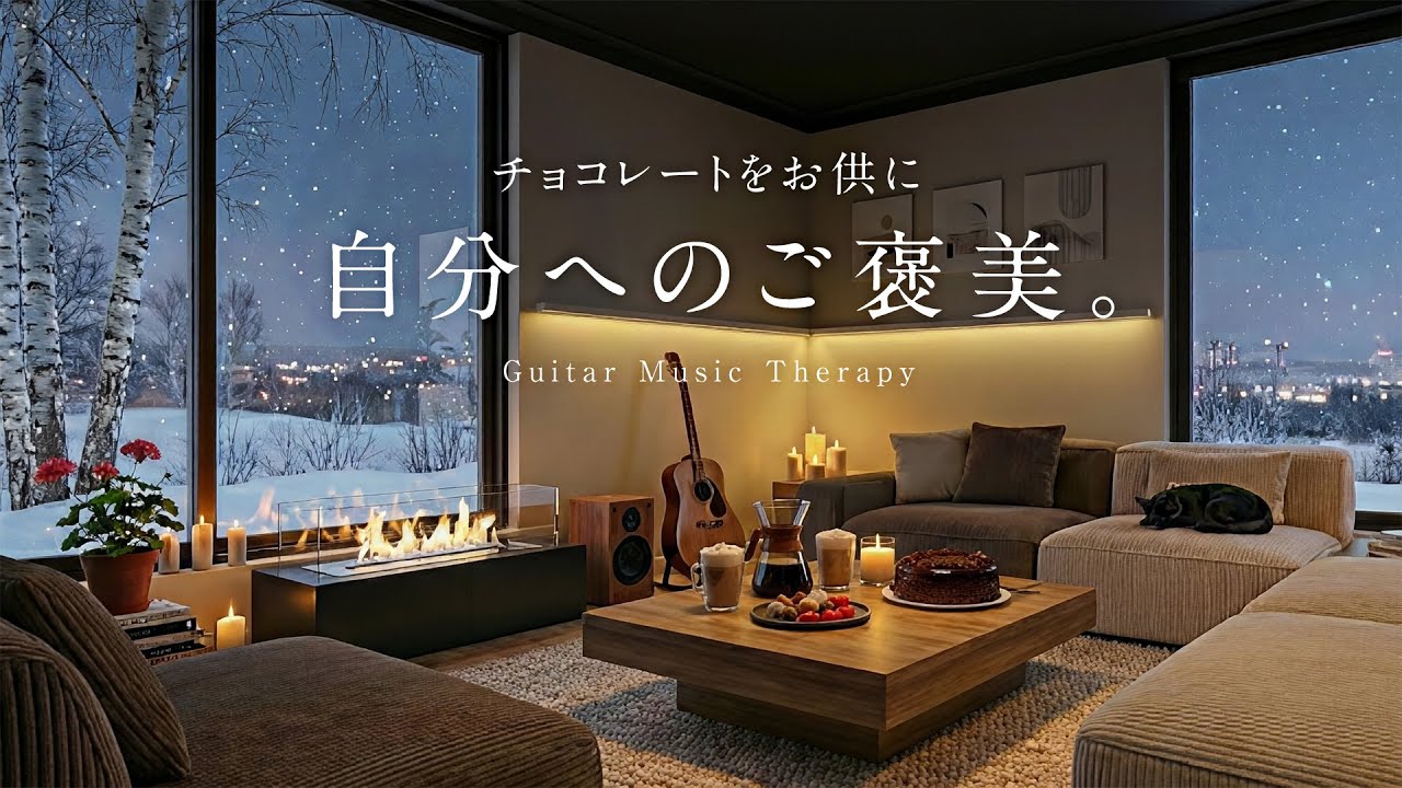 【夜のおやすみBGM】チョコレートをお供に、自分へのご褒美。｜[ Ambient ] Relax Guitar Lo-Fi for Sleep & Healing 🌖
