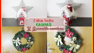 Decoración navideña - como hacer casita y guirnalda navideña  - hecart