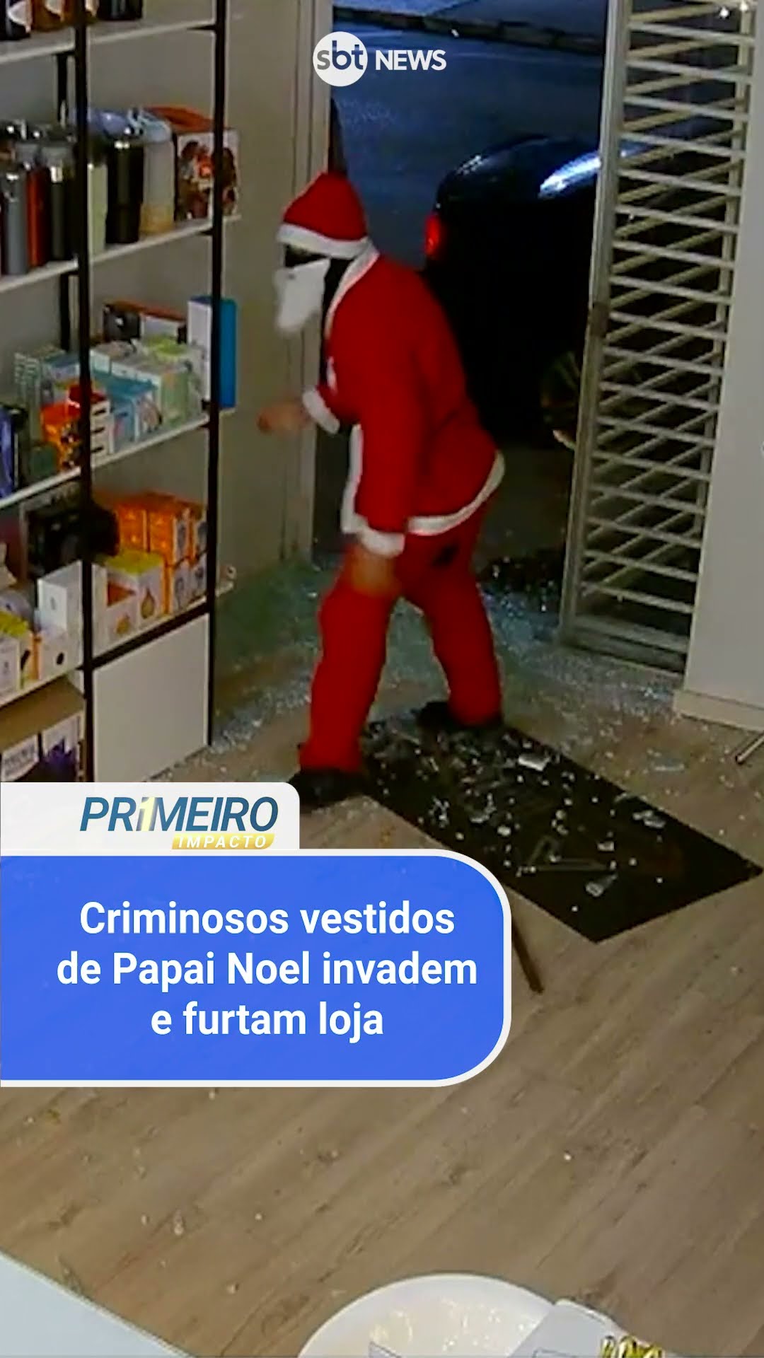 Criminosos vestidos de Papai Noel invadem e furtam loja de eletrônicos