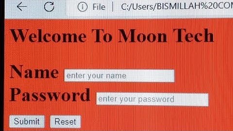 How to Make Submit & Reset Button in Form …|By Moon Tech