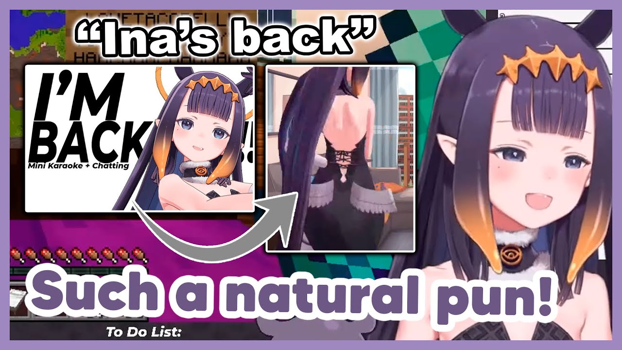 "Ina's back" is too powerful, even Ina can't bonk you for that pun