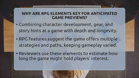 Why Are RPG Elements Key For Anticipated Game Previews? - Video Gamers Vault