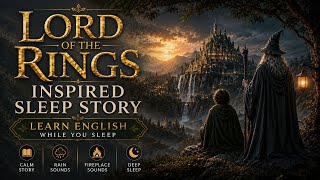 Learn English While You Sleep | Lord of the Rings Inspired Sleep Story (Rain & Fireplace Sounds)