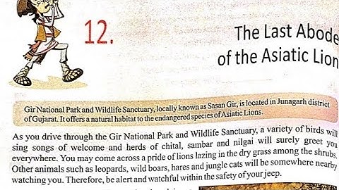The Last Abode of the Asiatic Lion: Exercise solution # Questions/Answer, Fill ups # Bright Future