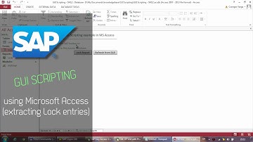 SAP GUI Scripting - Scripting from Access