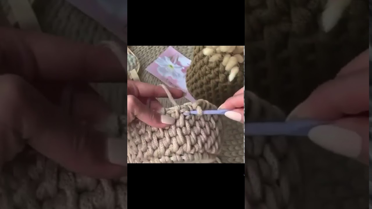handmade straw, wool knit bag YouTube
