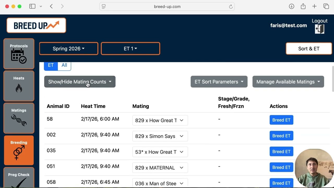 Breed Up Tutorial 07 - ET Breedings