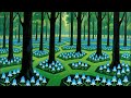 Blue Forest Flowers | Gold Framed 4K Art Screensaver | Botanical TV Wallpaper