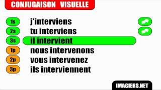 FRENCH VERB CONJUGATION = Intervenir = Indicatif Présent
