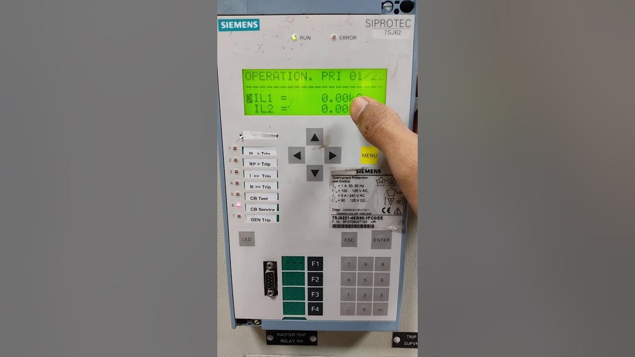 Relay current check in o/c Siprotec 7SJ62 over current and earth fault