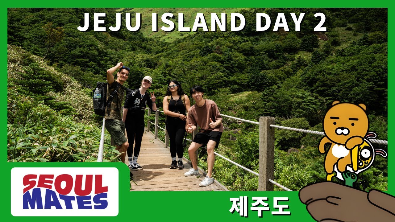 Foreigners take on Hallasan . Jeju island Climbing South Koreas