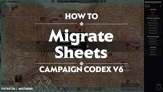 How to... Migrate Sheets  - Campaign Codex 6+