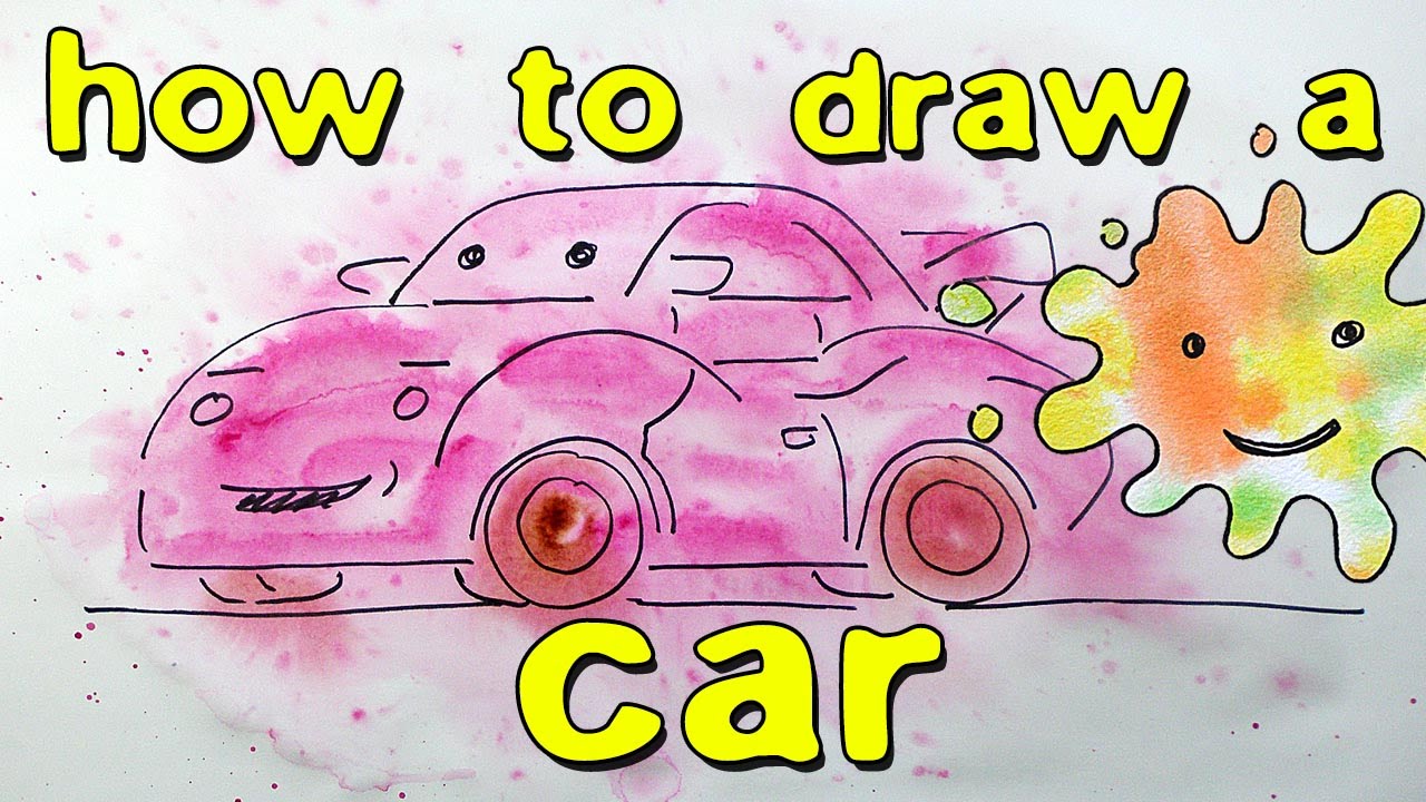 Download How to draw a pink car / watercolor - YouTube