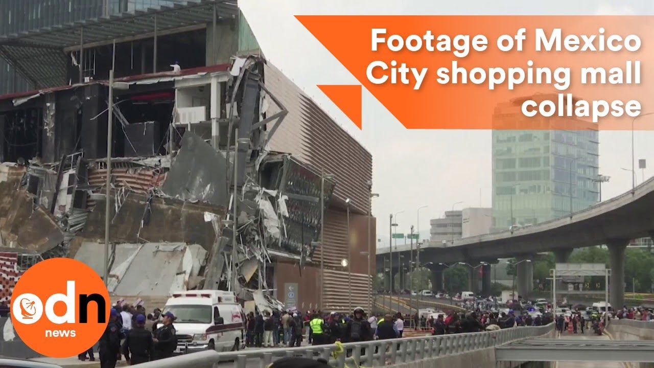 Bystanders Gather Around Collapsed Shopping Mall in Mexico City