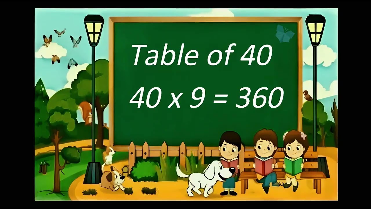 Table of 40 | Learn 40 Multiplication Table Easily | 40 Times Table for Kids & Students