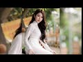 Thôn Nữ áo dài xinh xắn đáng yêu tiên cảnh áo dài trắng toát tiktak thônxóm chùa Xuân Lôi Phan Hưng
