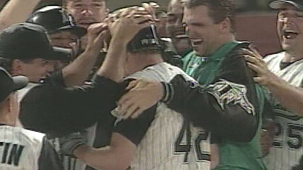 Reliever Cook Marlins reliever Cook delivers walk-off hit - YouTube