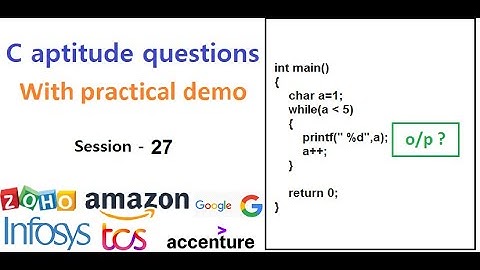 C aptitude questions on while, switch |  Practical Demonstration | Zoho, TCS, Infosys interviews