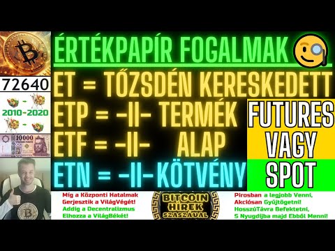 Bitcoin Hírek (2032) - ÉrtékPapír Fogalmak ETP, ETF, ETN és FUTURES vagy SPOT