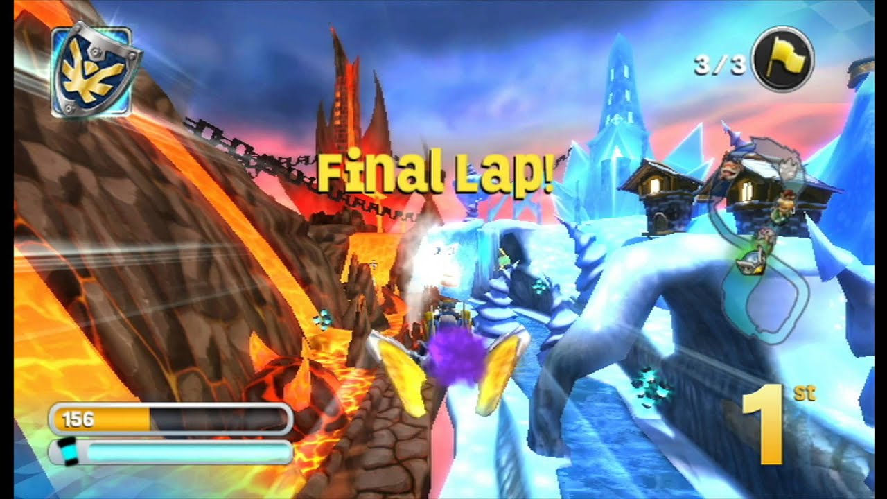 SKYLANDERS SUPERCHARGERS RACING WII SKY CUP HARD MODE YouTube