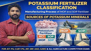Lecture -2 | Potassium fertilizer classification|Sources of potassium minerals| Manufacturing k.F