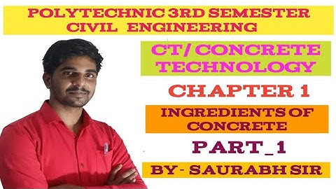 Concrete Technology Part 1 Chapter 2 Ingredients Of Concrete 3rd Semester Civil Engg By Saurabh Sir